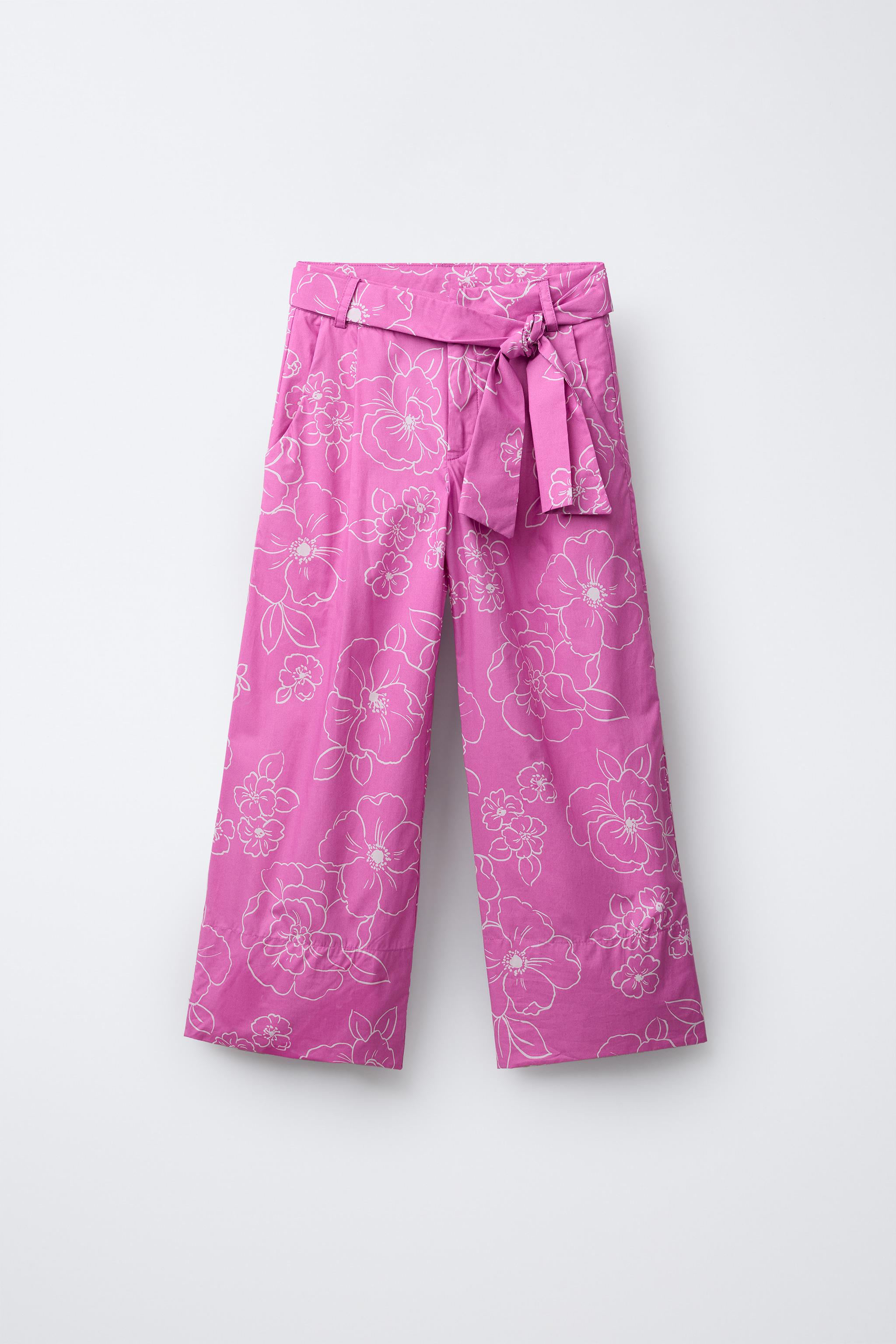 FLORAL PRINT SASH PANTS